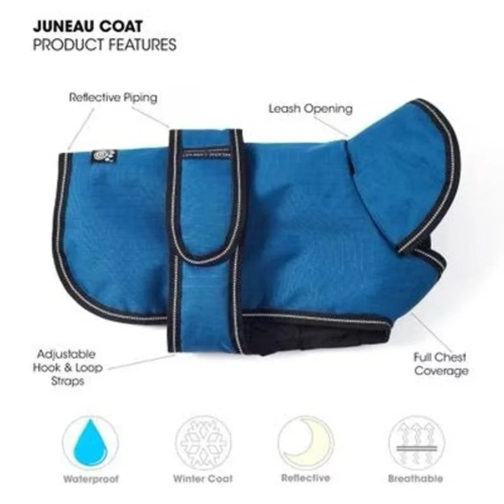 PetRageous Juneau Dog Jacket Small Teal Waterproof Insulated Coat‎